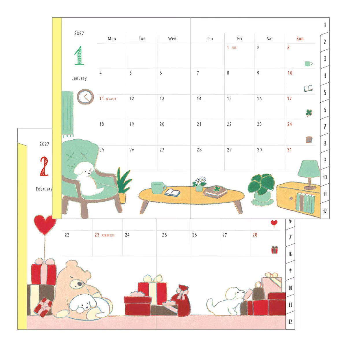 Agenda 2027 MIDORI Pocket Diary - B6 - Chien