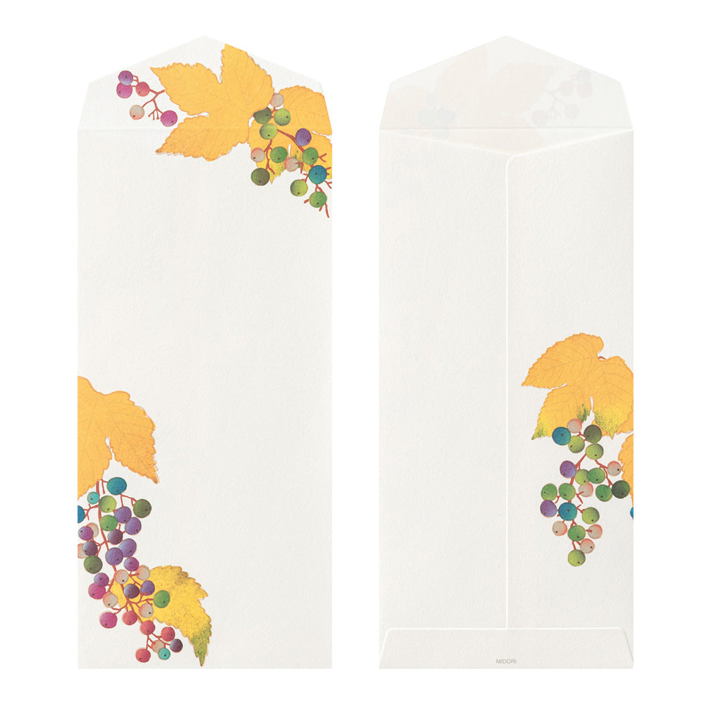 Enveloppes MIDORI washi - 188 x 90 mm - Fruits d’automne