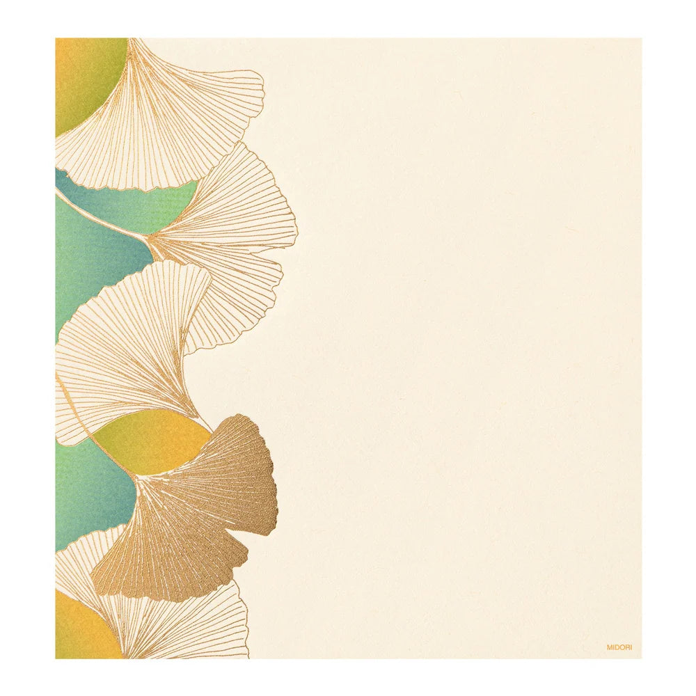 Papier à lettres MIDORI washi - 177 x 168 mm - Ginkgo