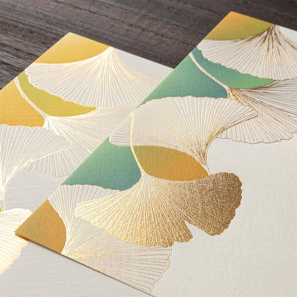 Papier à lettres MIDORI washi - 177 x 168 mm - Ginkgo