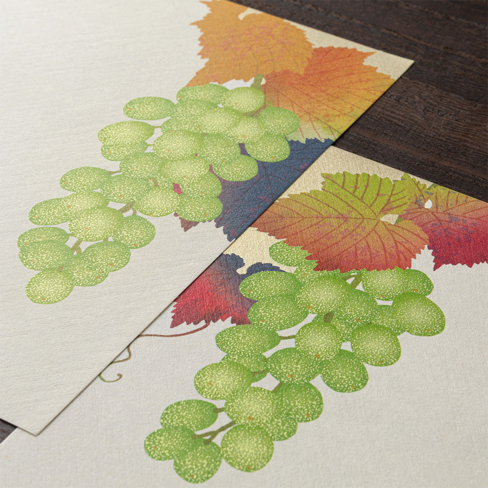 Papier à lettres MIDORI washi - 177 x 168 mm - Grappes de raisin