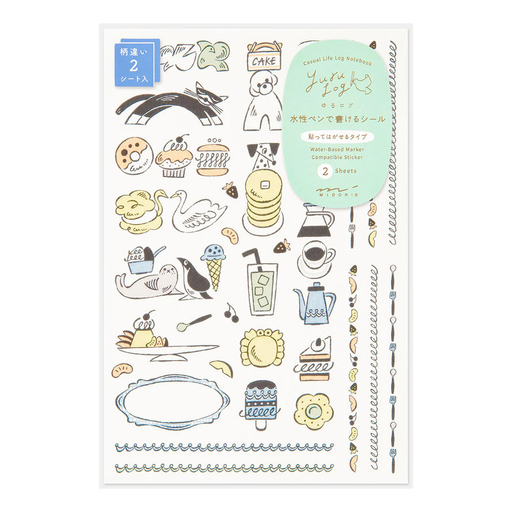 Stickers repositionnables MIDORI Yuru Log - Gourmandises & Animaux