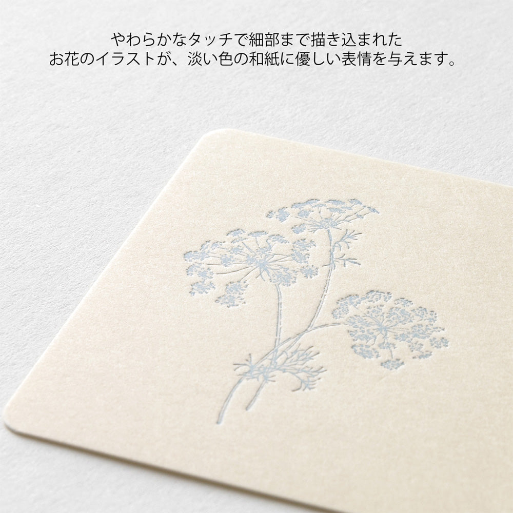 Set de correspondance MIDORI Card Letter Set Washi Hanairo - Blanc