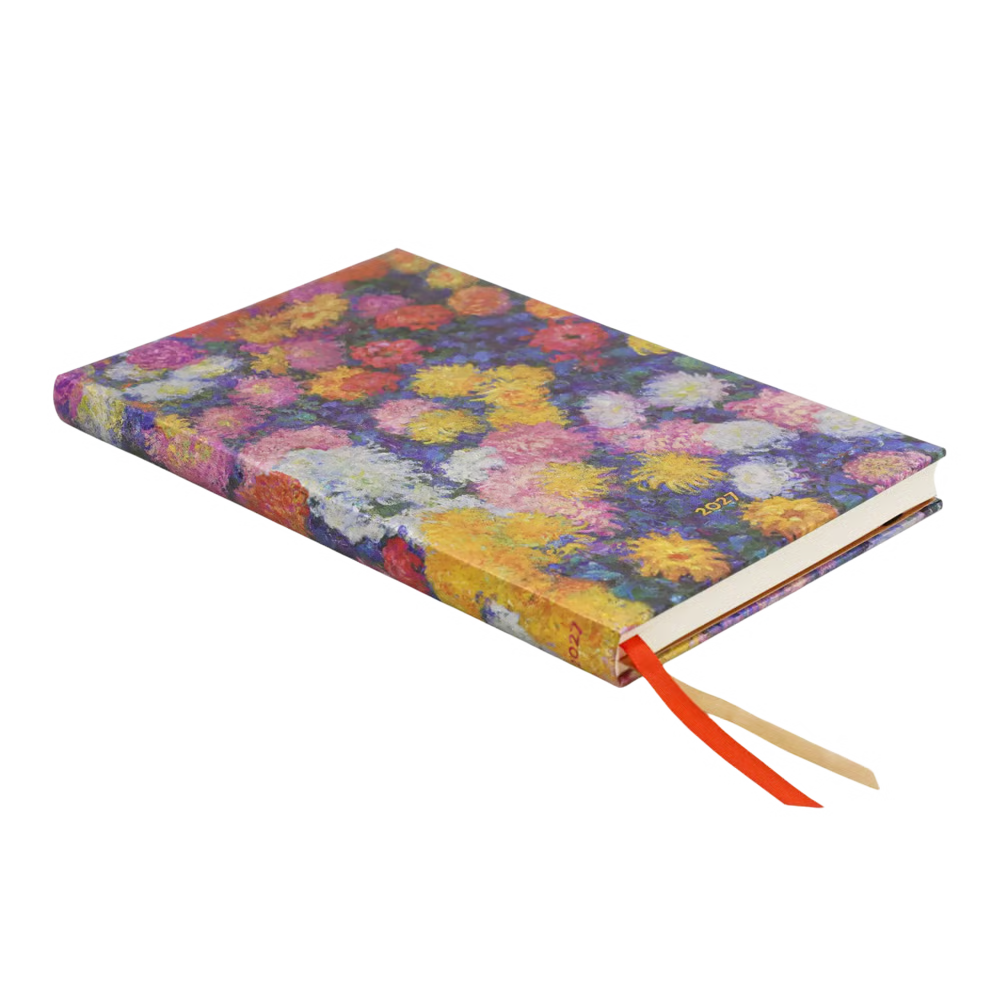 Agenda 2027 PAPERBLANKS Les Chrysanthèmes de Monet - 1 semaine sur 2 pages - Mini - Hardcover - Vertical - 176p
