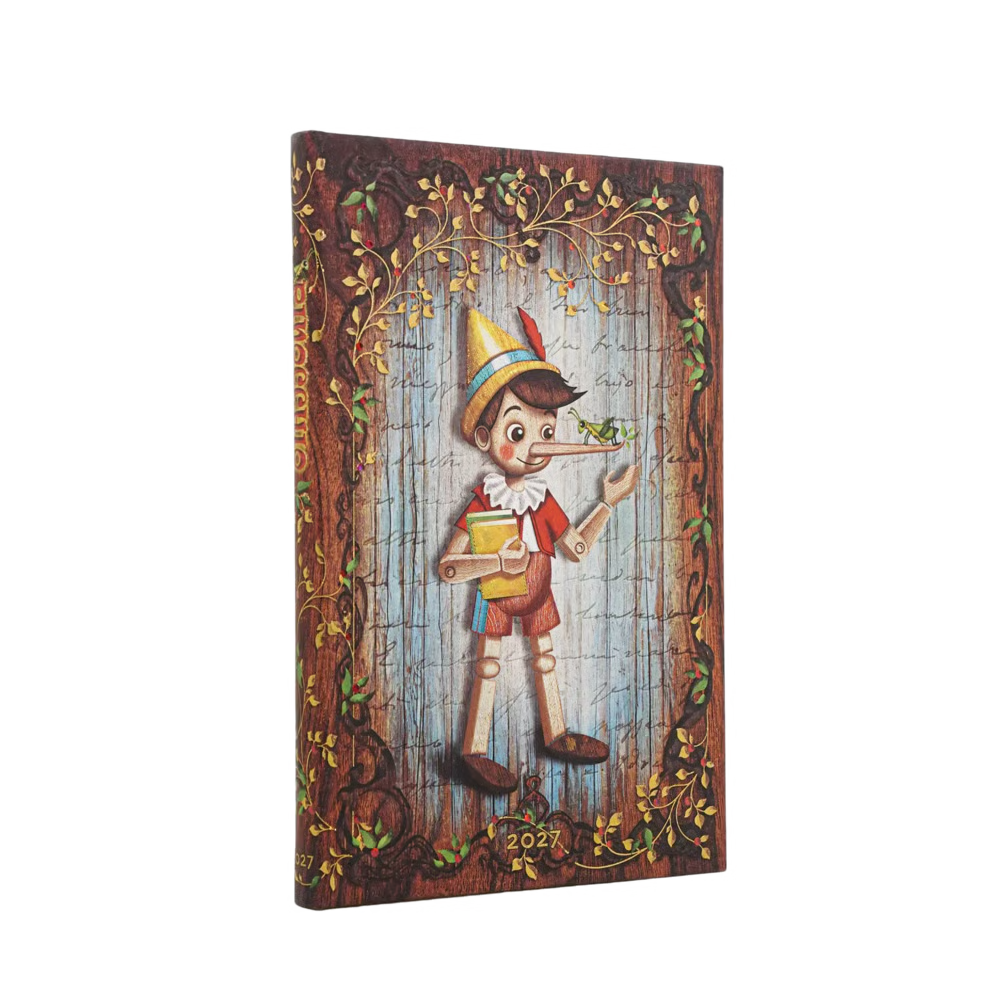 Agenda 2027 PAPERBLANKS Carlo Collodi, Pinocchio - 1 semaine sur 2 pages - Maxi - Hardcover - Vertical - 176p