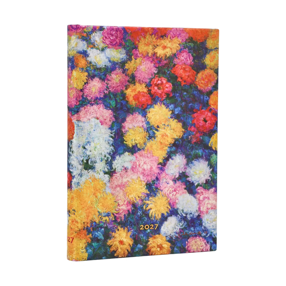 Agenda 2027 PAPERBLANKS Les Chrysanthèmes de Monet - 1 semaine sur 2 pages - Maxi - Hardcover - Vertical - 176p