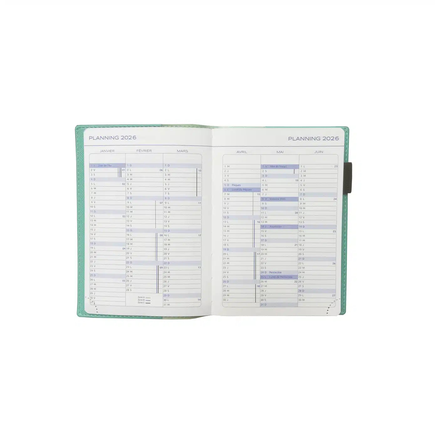 Agenda 2026 ÉPOPÉE Félicité - A6 - 1 semaine + notes - Orientation horizontale - Ikat