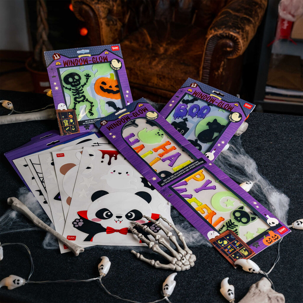 Set de 11 autocollants en gel pour fenêtre LEGAMI - Halloween Edition - Windo-Glow