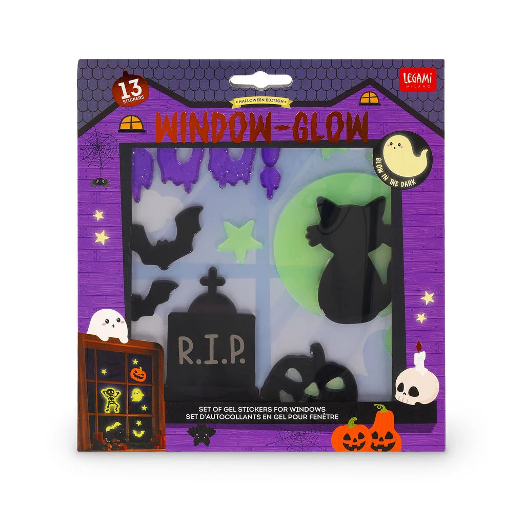 Set de 13 autocollants en gel pour fenêtre LEGAMI - Halloween Edition - Windo-Glow