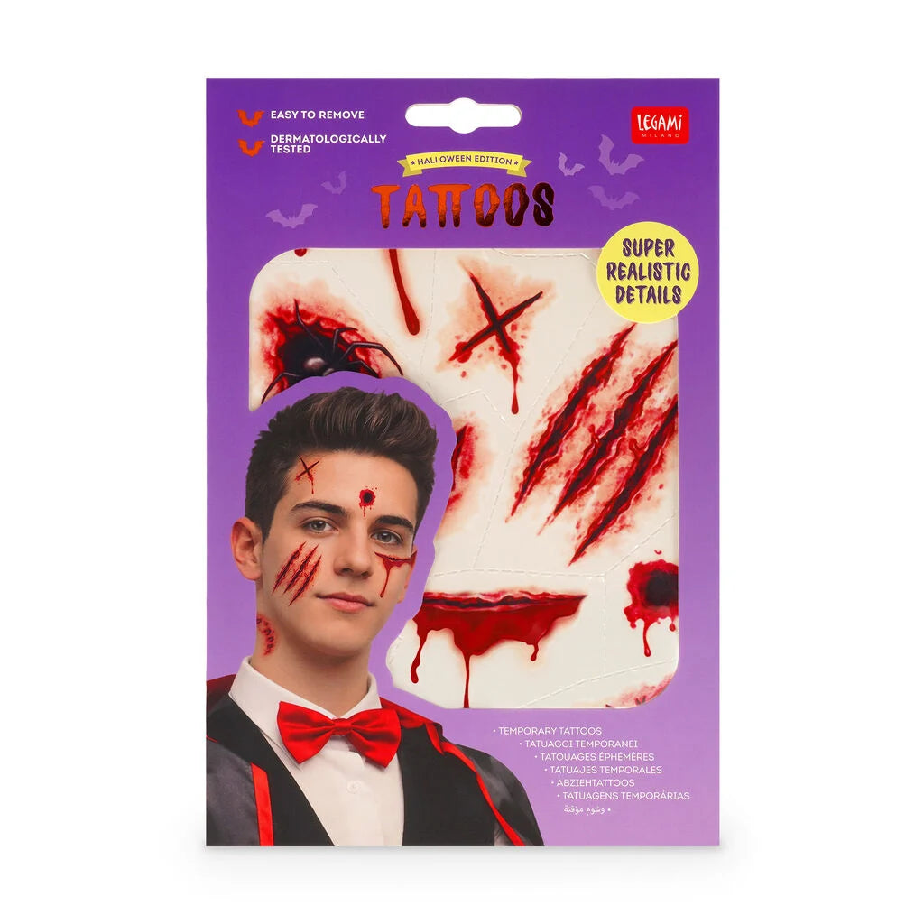 Tatouages éphémères visage et corps LEGAMI - Halloween Edition - Tattoos