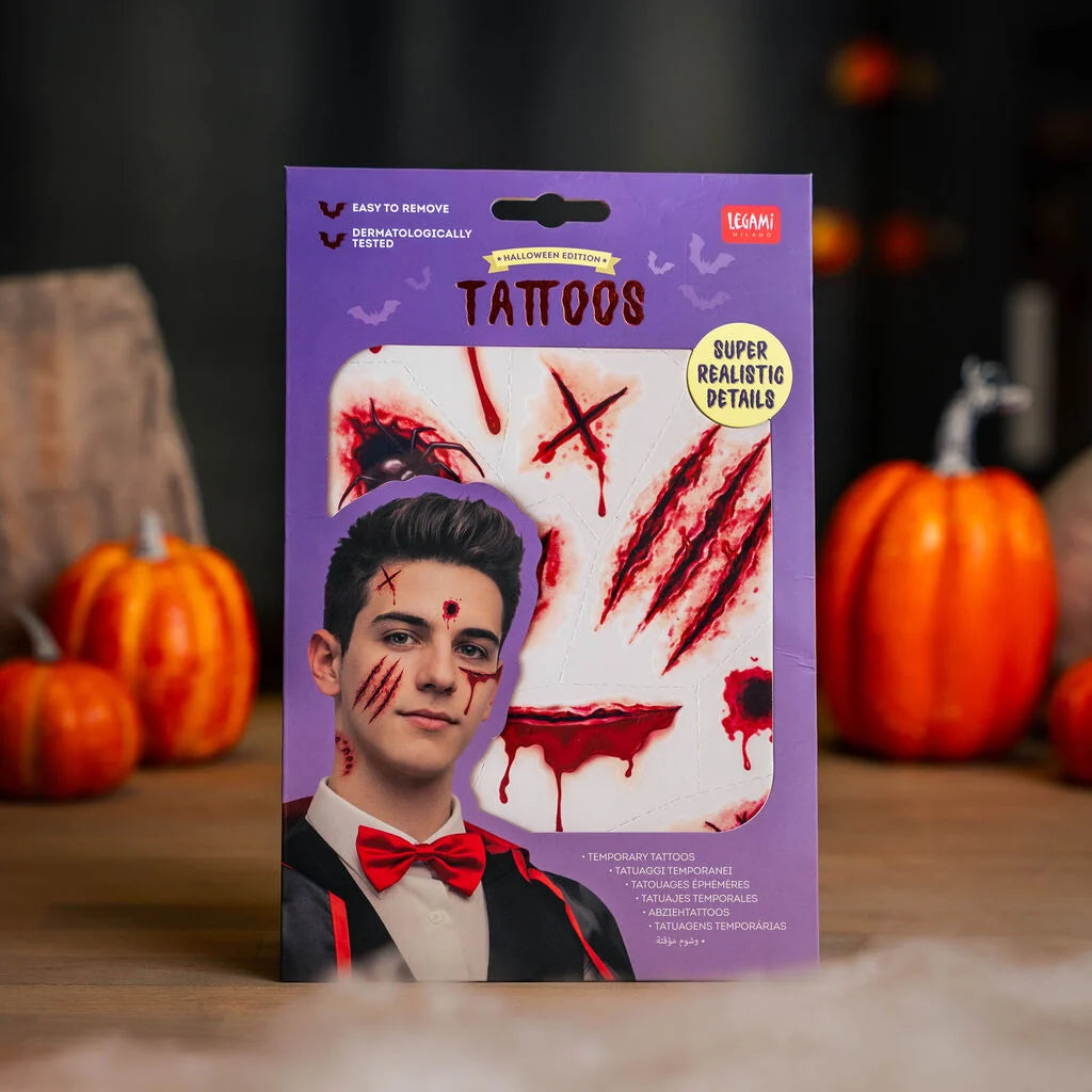 Tatouages éphémères visage et corps LEGAMI - Halloween Edition - Tattoos