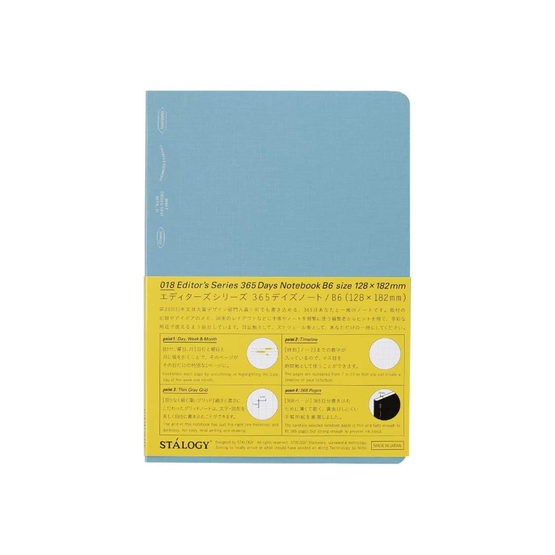 Carnet STÁLOGY 365Days Notebook - B6 - Softcover - Quadrillé - Blue
