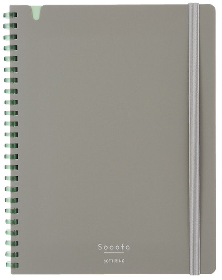 Carnet KOKUYO Soft Ring Sooofa - A5 - Softcover - Quadrillé - Warm Gray