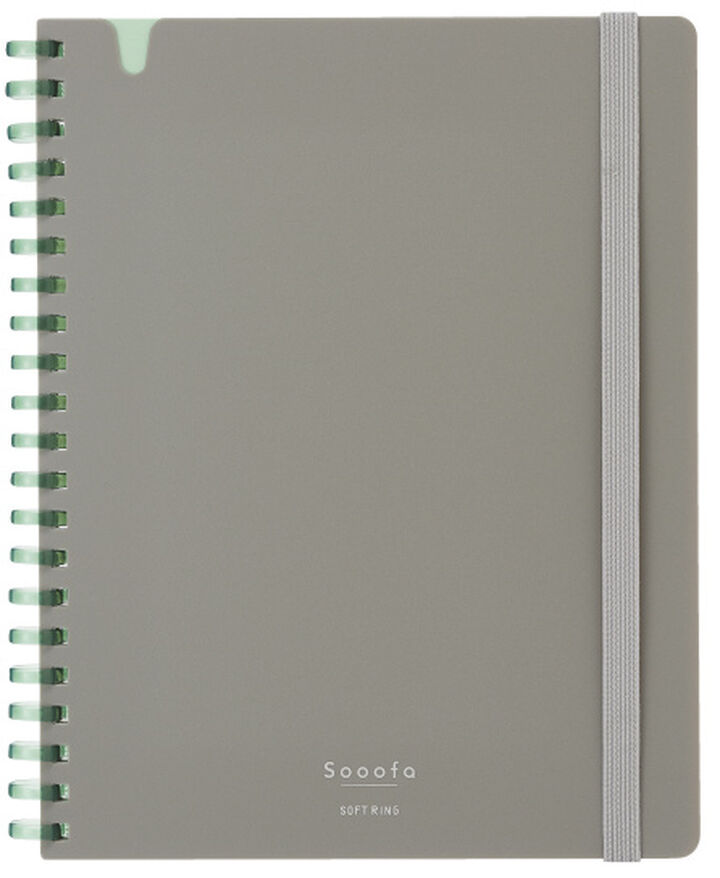 Carnet KOKUYO Soft Ring Sooofa - B6 - Softcover - Quadrillé - Warm Gray
