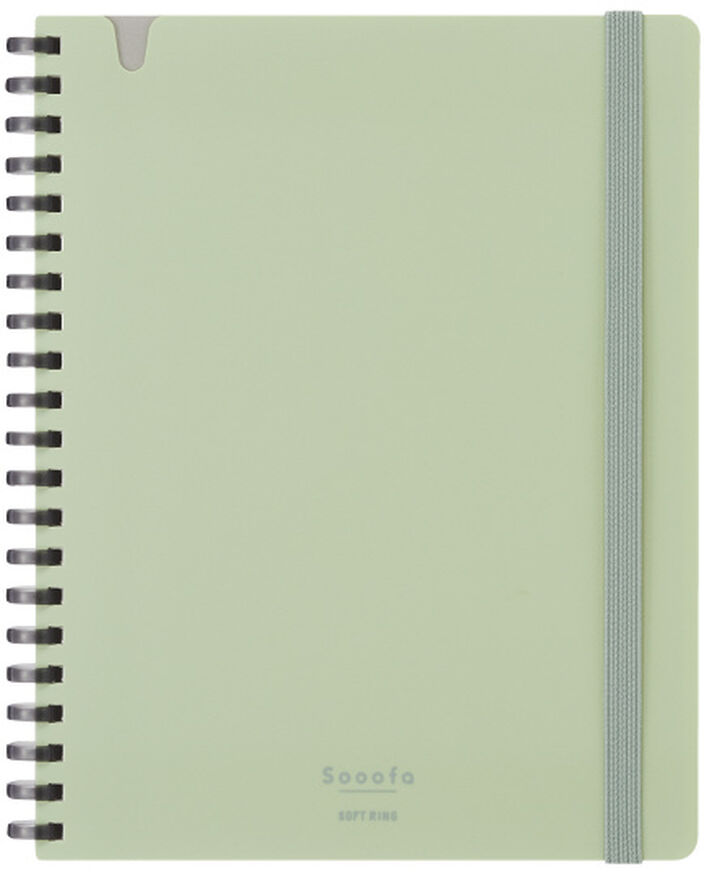 Carnet KOKUYO Soft Ring Sooofa - B6 - Softcover - Quadrillé - Green