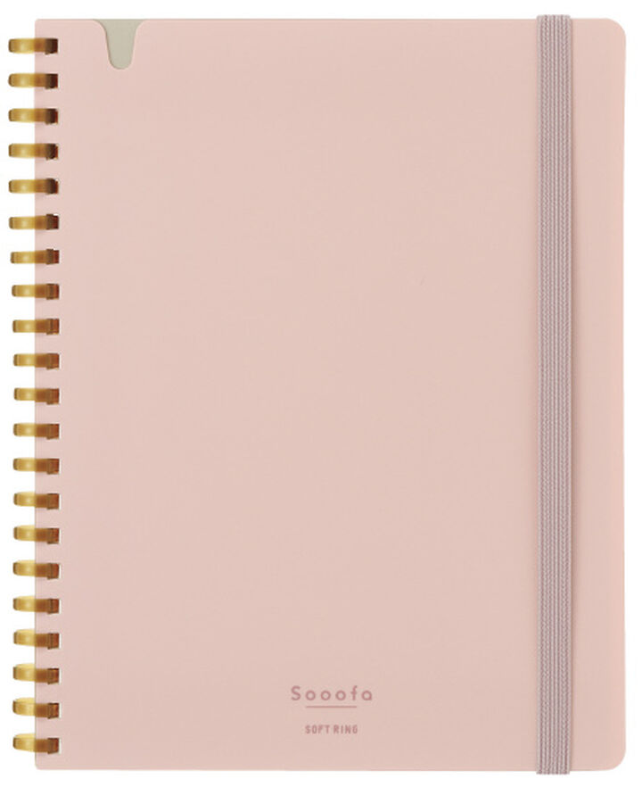 Carnet KOKUYO Soft Ring Sooofa - B6 - Softcover - Quadrillé - Pink