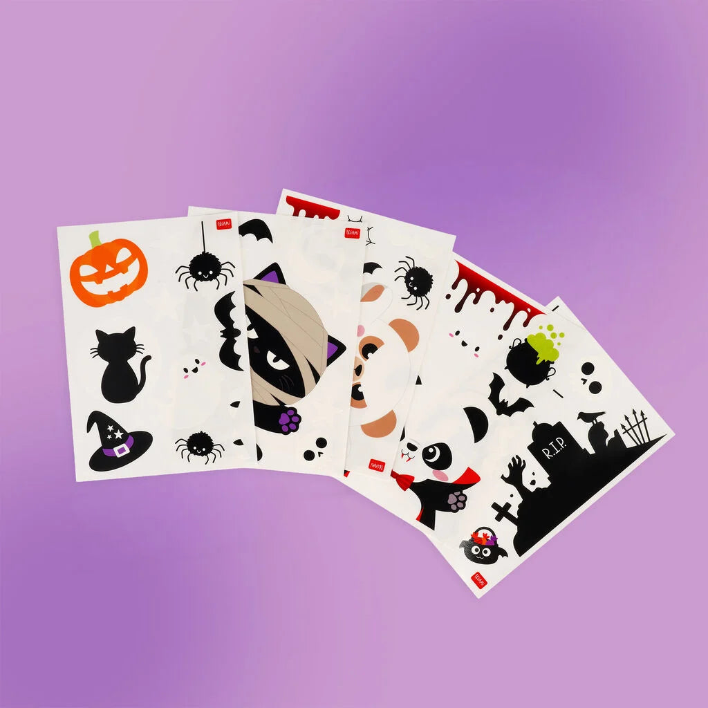 Set de 40 autocollants électrostatiques pour fenêtre LEGAMI - Halloween Edition - Windo-Glow