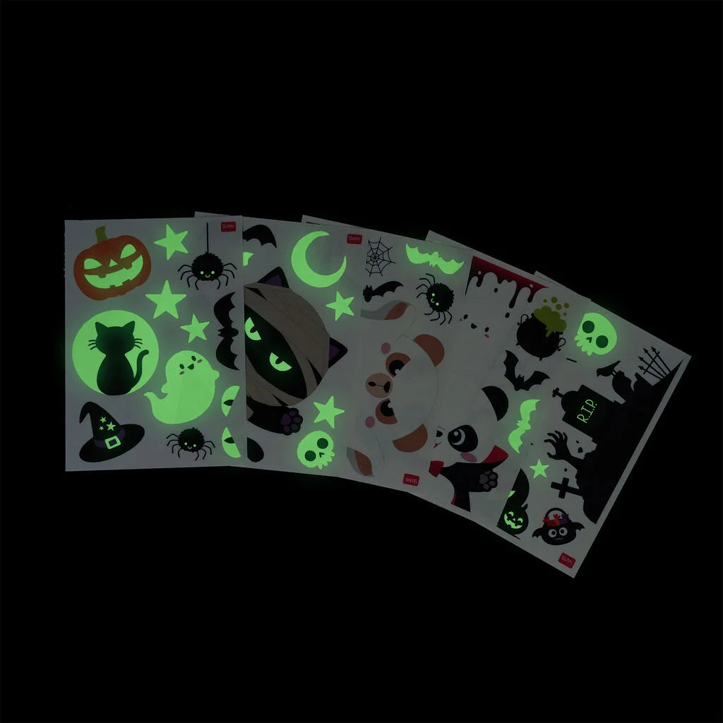 Set de 40 autocollants électrostatiques pour fenêtre LEGAMI - Halloween Edition - Windo-Glow
