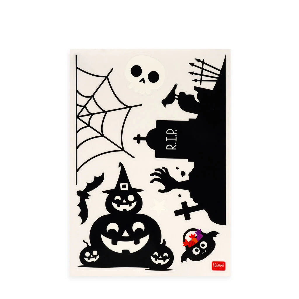 Set de 40 autocollants électrostatiques pour fenêtre LEGAMI - Halloween Edition - Windo-Glow