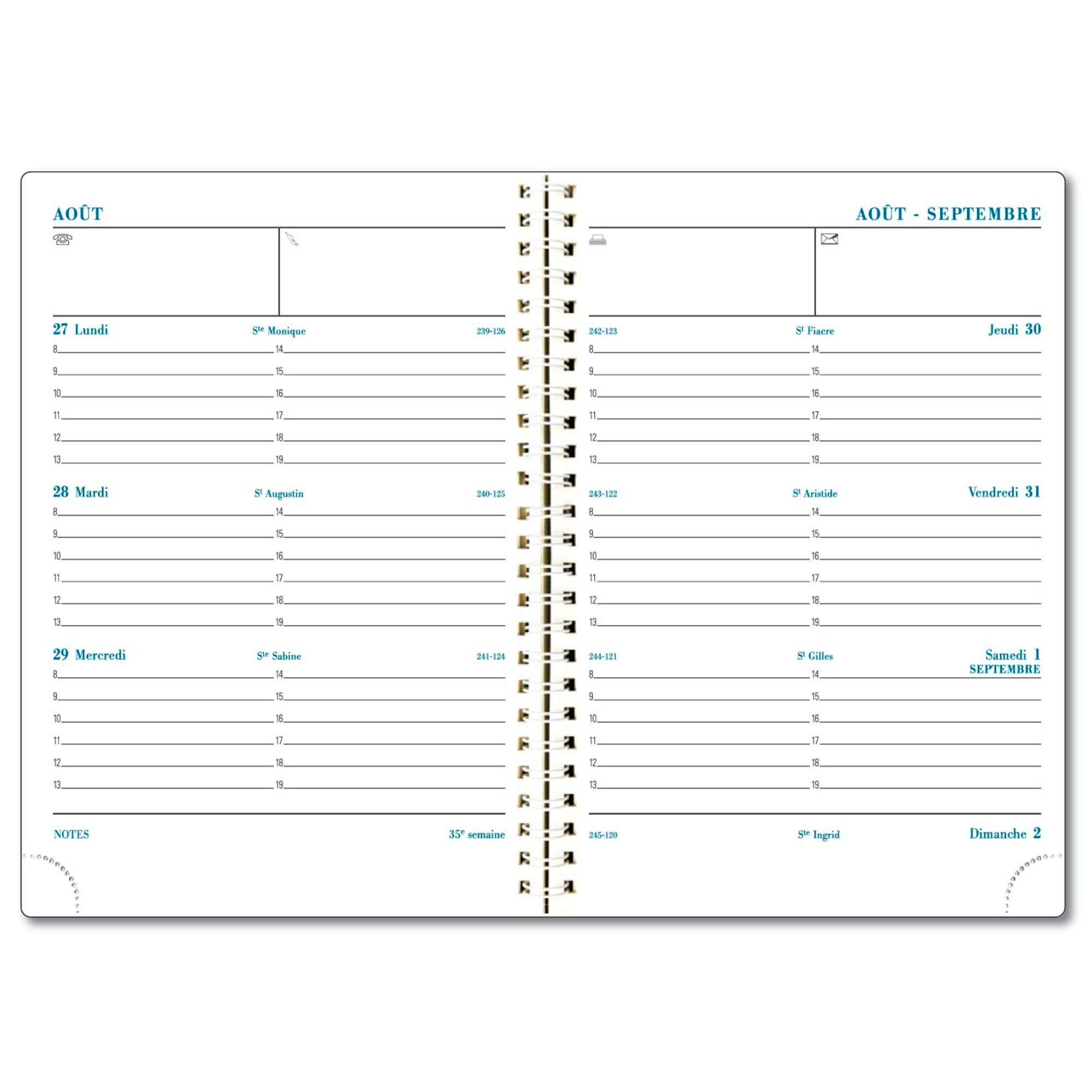 Agenda 2024-2025 EXACOMPTA SAD 19S Vérone - 1 semaine sur 2 pages - 14 x 18 cm - Bleu -