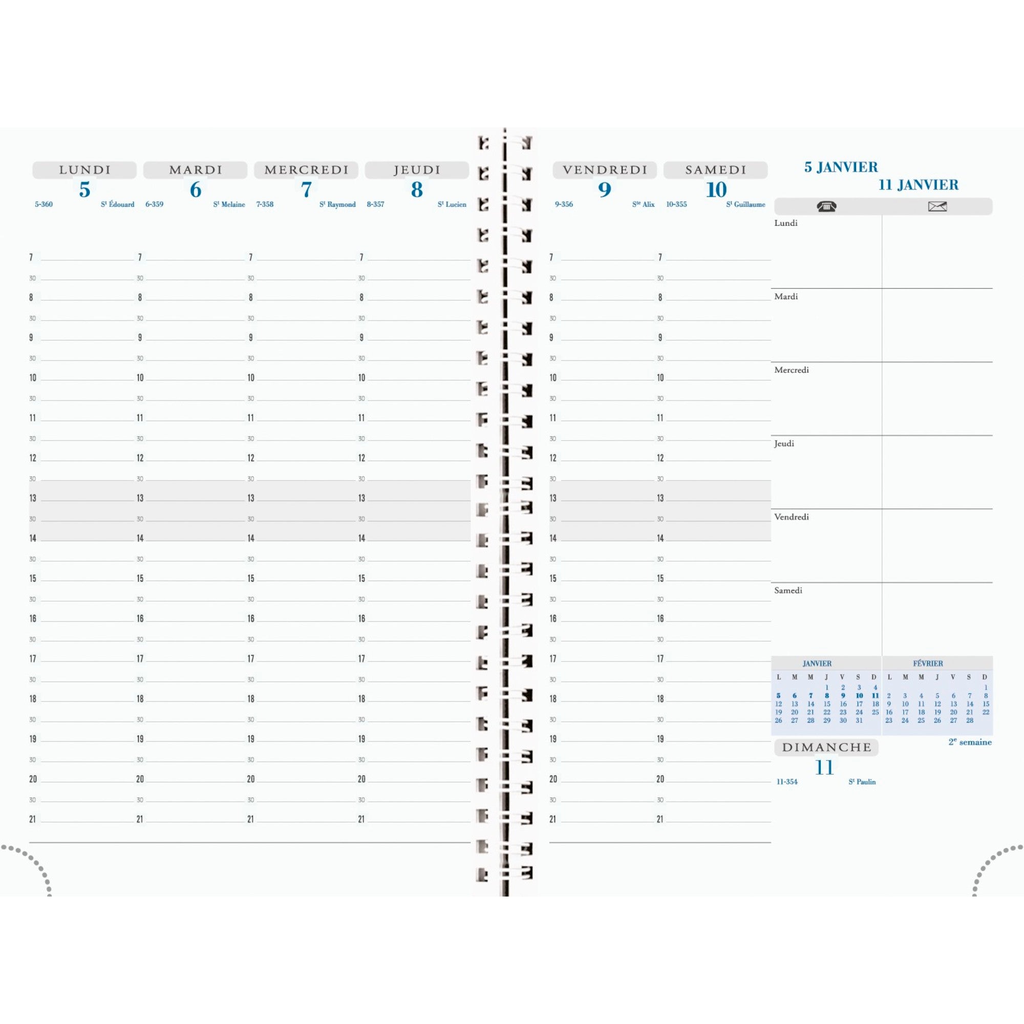 Agenda 2024-2025 EXACOMPTA SAD 20S Vérone - 1 semaine sur 2 pages - 15 x 21 cm - Bleu -