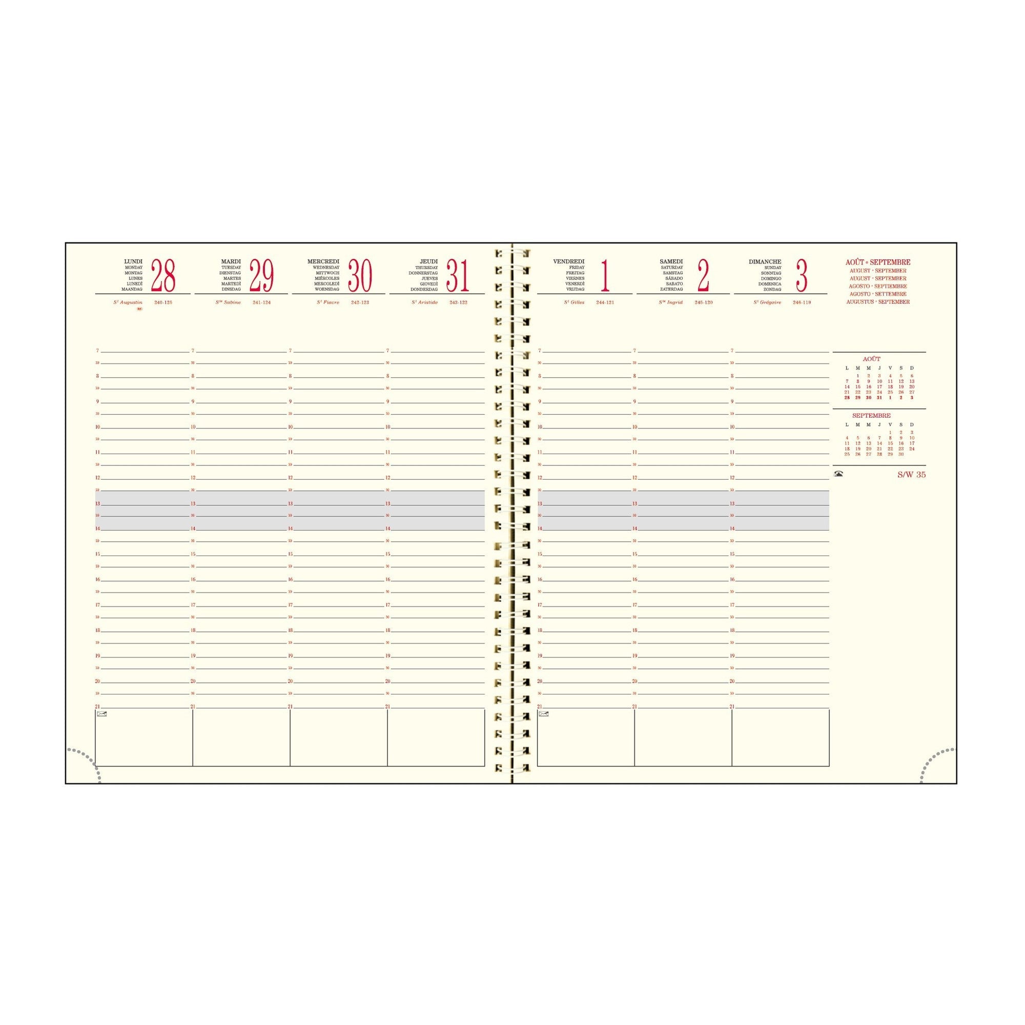 Agenda 2024-2025 EXACOMPTA SAD 22S Vérone - 1 semaine sur 2 pages - 18.5 x 22.5 cm - Bleu -