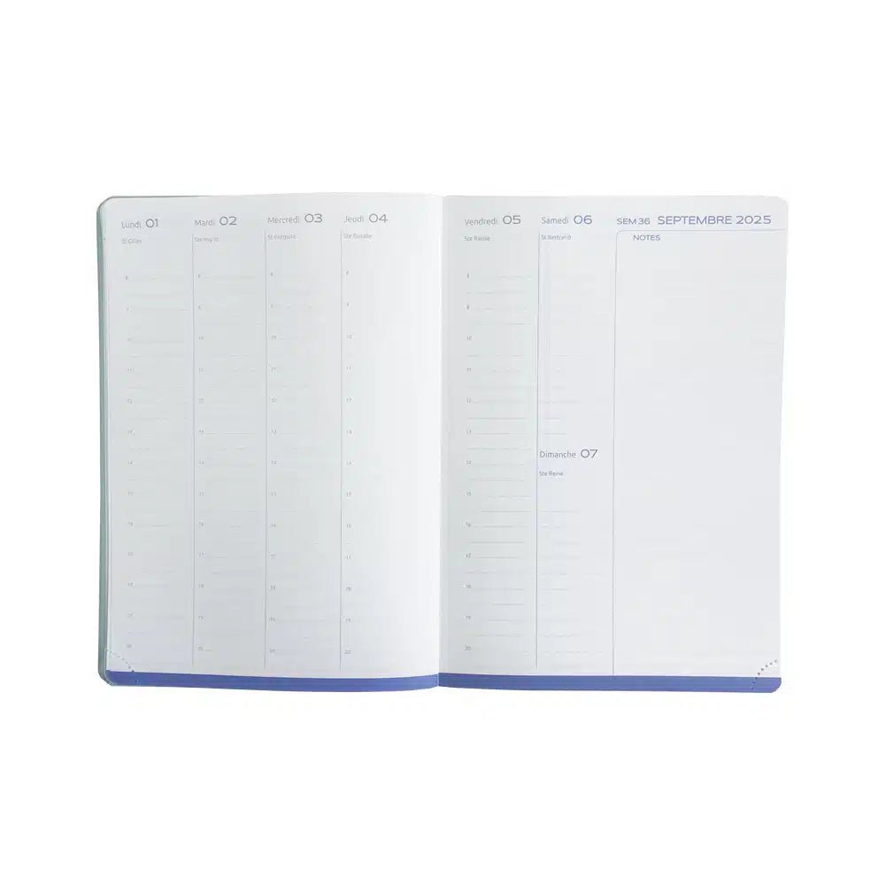 Agenda 2025 - 2026 ÉPOPÉE Victoire - A5 - 1 semaine sur 2 pages - Orientation verticale - La fleur - 3760281972515