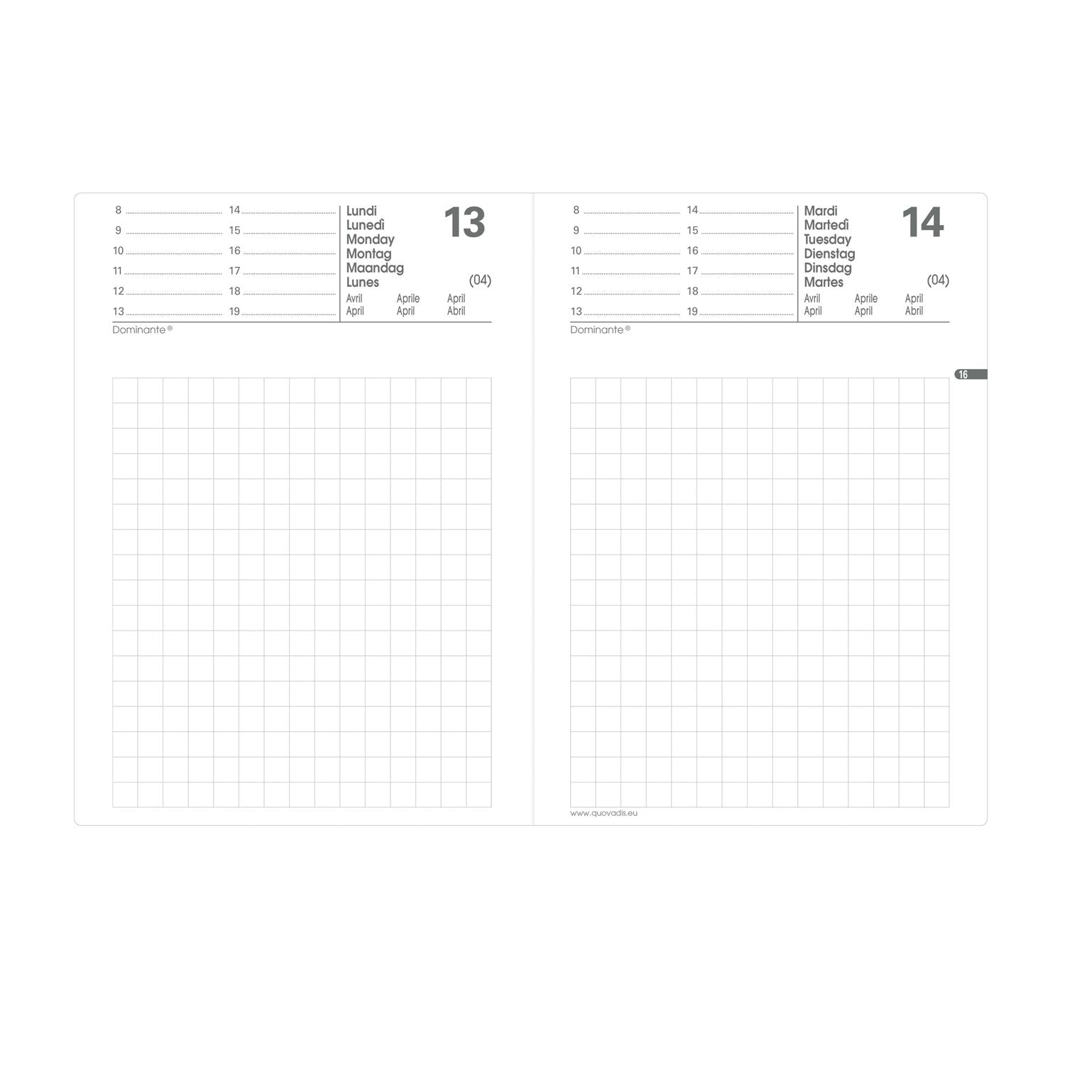 Agenda 2025 QUO VADIS Maor Club - 1 jour par page - 8.5 x 13 cm - Framboise -
