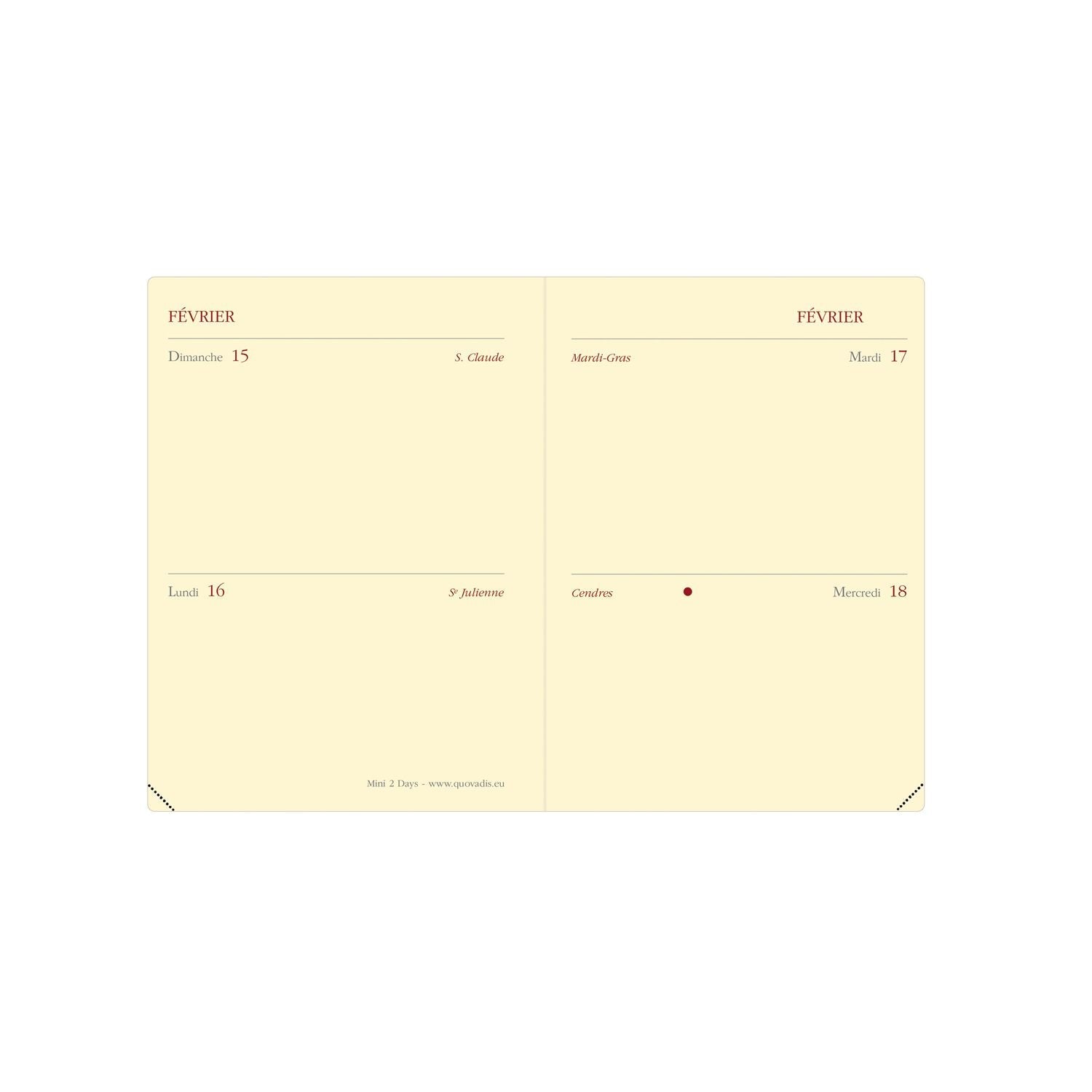Agenda 2025 QUO VADIS Mini 2 Days Marlow - 2 jours par page - 7 x 10 cm - Bleu nuit - 3371010498666