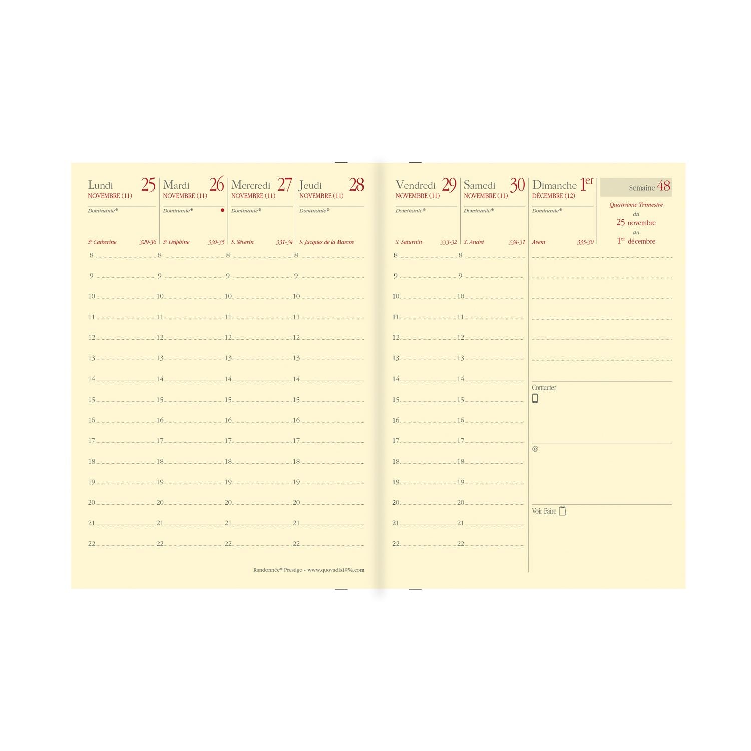 Agenda 2025 QUO VADIS Randonnée Prestige Marlow - 1 semaine sur 2 pages - 9 x 12.5 cm - Bleu nuit - 3371010498703