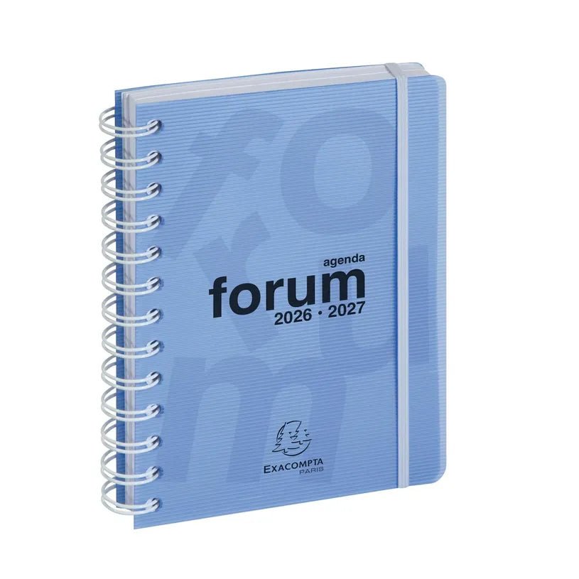 Agenda 2026 - 2027 EXACOMPTA Forum - 12 x 17 cm - 1 jour par page - Orientation horizontale - Linicolor bleu - 3660942000130
