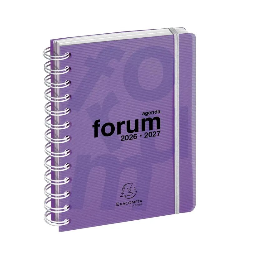 Agenda 2026 - 2027 EXACOMPTA Forum - 12 x 17 cm - 1 jour par page - Orientation horizontale - Linicolor violet - 3660942000130
