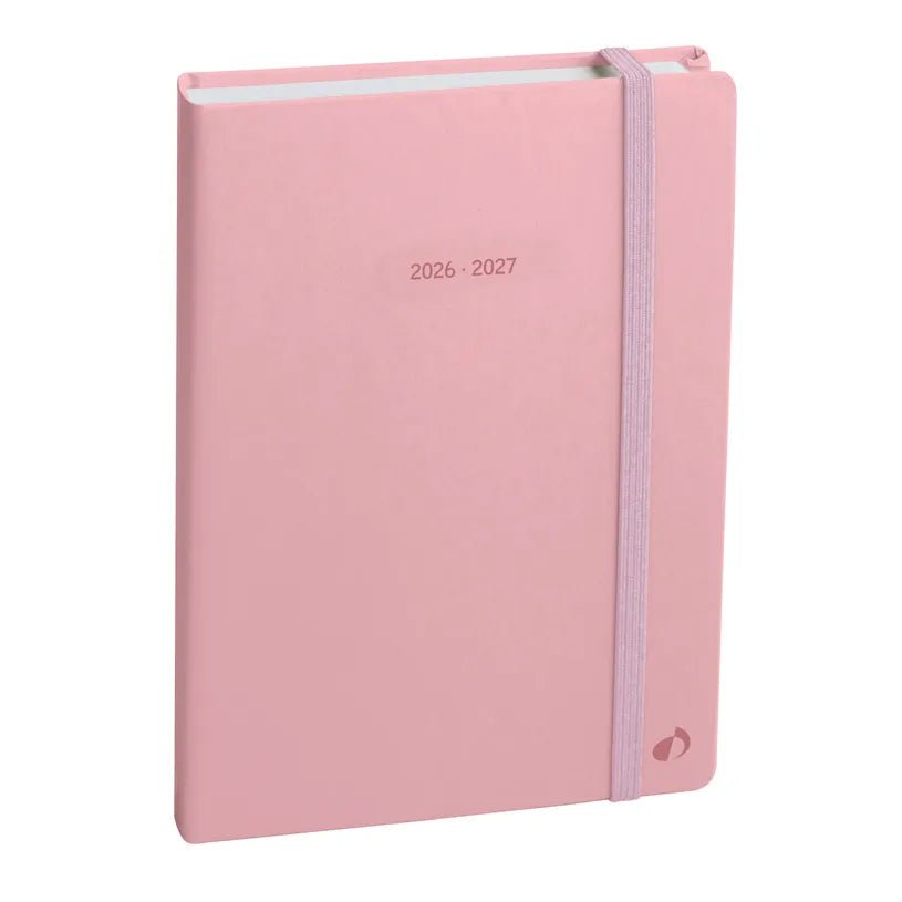 Agenda 2026 - 2027 QUO VADIS Eurotextagenda ML - 12 x 17 cm - 1 jour par page - Orientation horizontale - Pastel rose - 3371010441808
