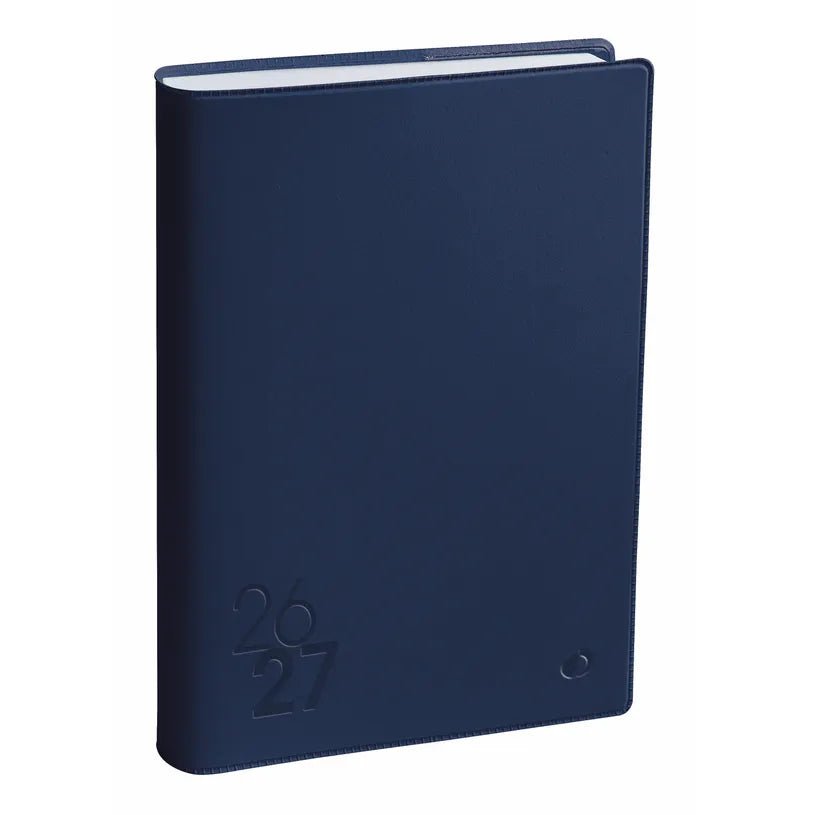 Agenda 2026 - 2027 QUO VADIS Eurotextagenda ML - 12 x 17 cm - 1 jour par page - Orientation horizontale - Touch bleu marine - 3371010438860