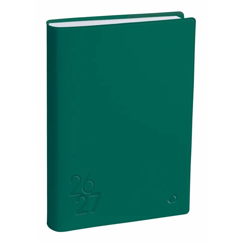 Agenda 2026 - 2027 QUO VADIS Eurotextagenda ML - 12 x 17 cm - 1 jour par page - Orientation horizontale - Touch vert forêt - 3371010543021