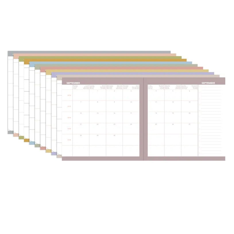 Agenda 2026 - 2027 QUO VADIS Exécutif Septembre Color - 16 x 16 cm - 1 semaine sur 2 pages - Orientation verticale - Pastel rose - 3371010543953