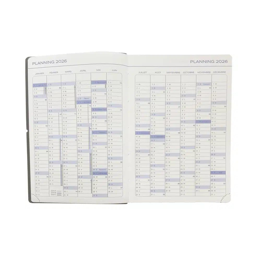 Agenda 2026 ÉPOPÉE Félicité - A5 - 1 semaine + notes - Orientation horizontale - Bouquets - 3760281972010