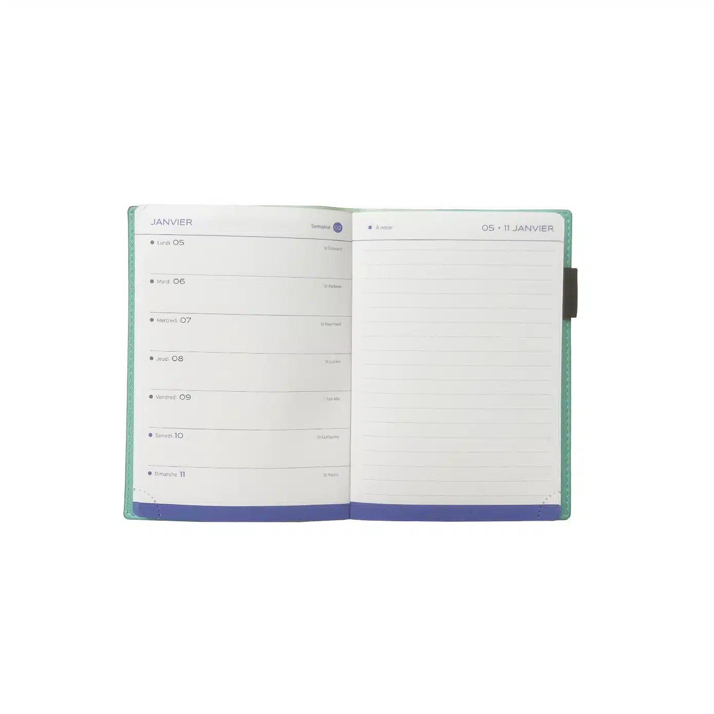 Agenda 2026 ÉPOPÉE Patience - A6 - 1 semaine + notes - Orientation horizontale - Vert menthe - 3760281971037