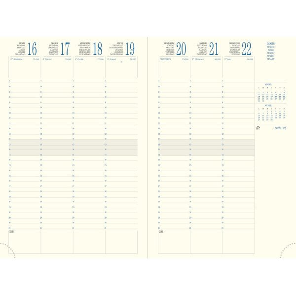 Agenda 2026 EXACOMPTA Eurotime 24 - 16 x 24 cm - 1 semaine sur 2 pages - Orientation verticale - Volga marron - 3660942061001