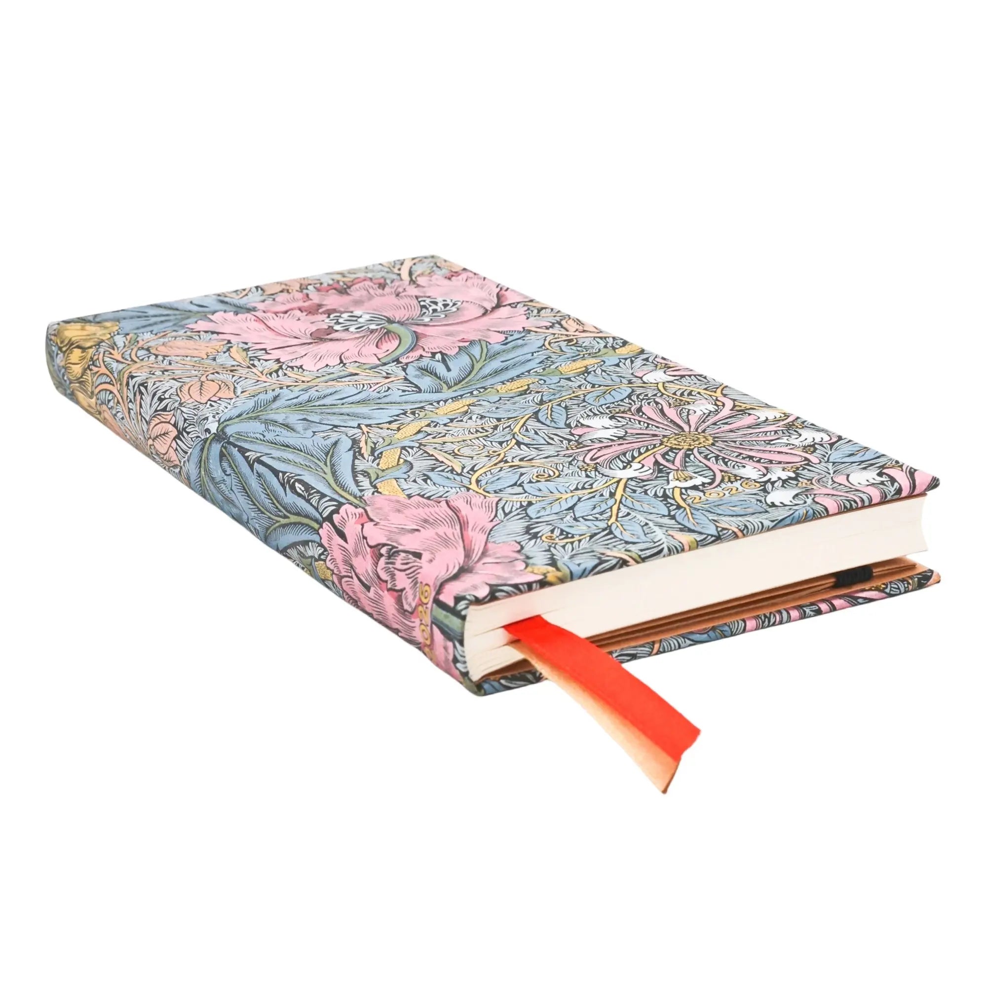 Agenda 2026 PAPERBLANKS Morris Chèvrefeuille Rose - 1 semaine sur 2 pages - Slim - Hardcover - Horizontal - 160p - 9780349709048