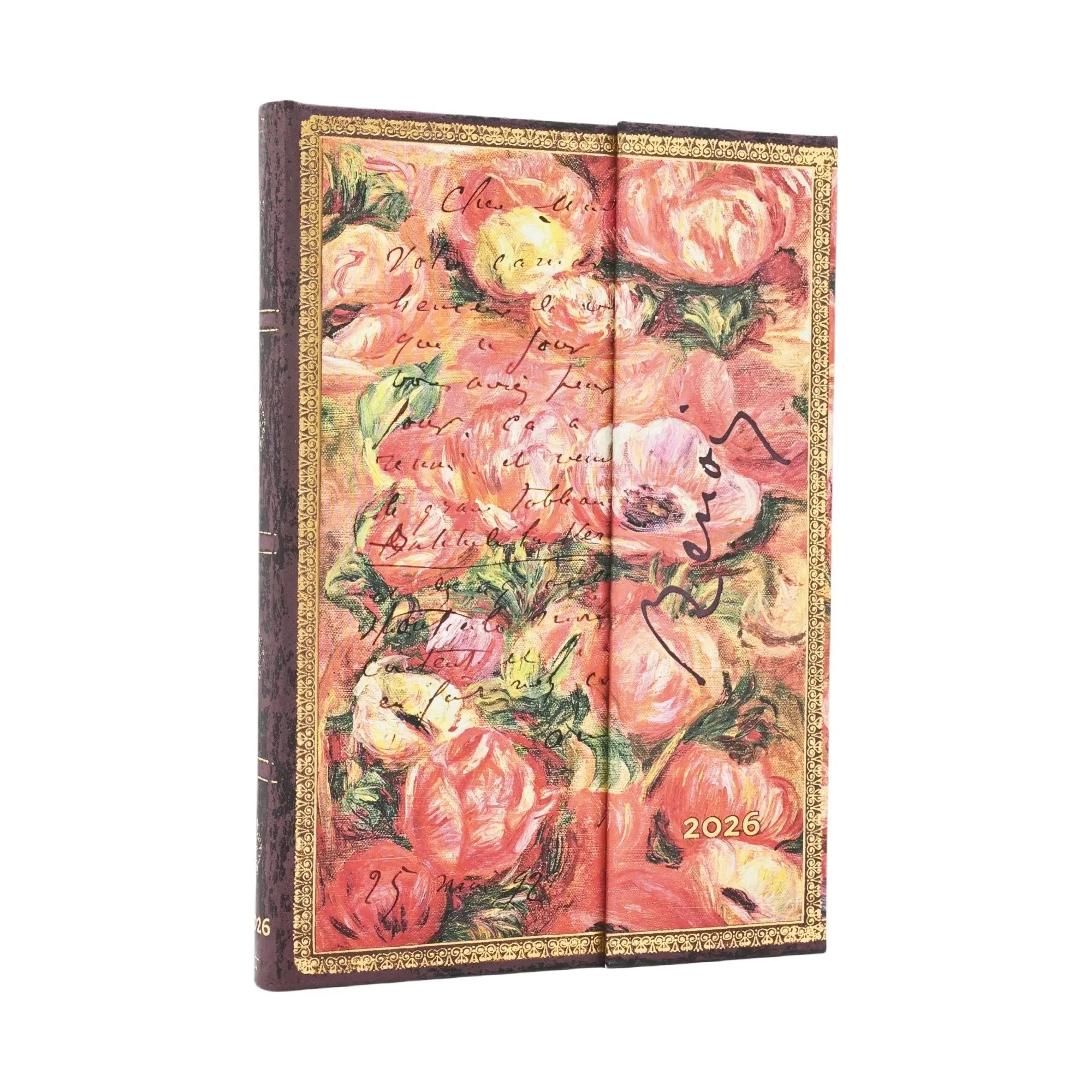 Agenda 2026 PAPERBLANKS Renoir, Lettre à Morisot (1892) - 1 semaine sur 2 pages - Midi - Hardcover - Vertical - 160p - 9780349709260