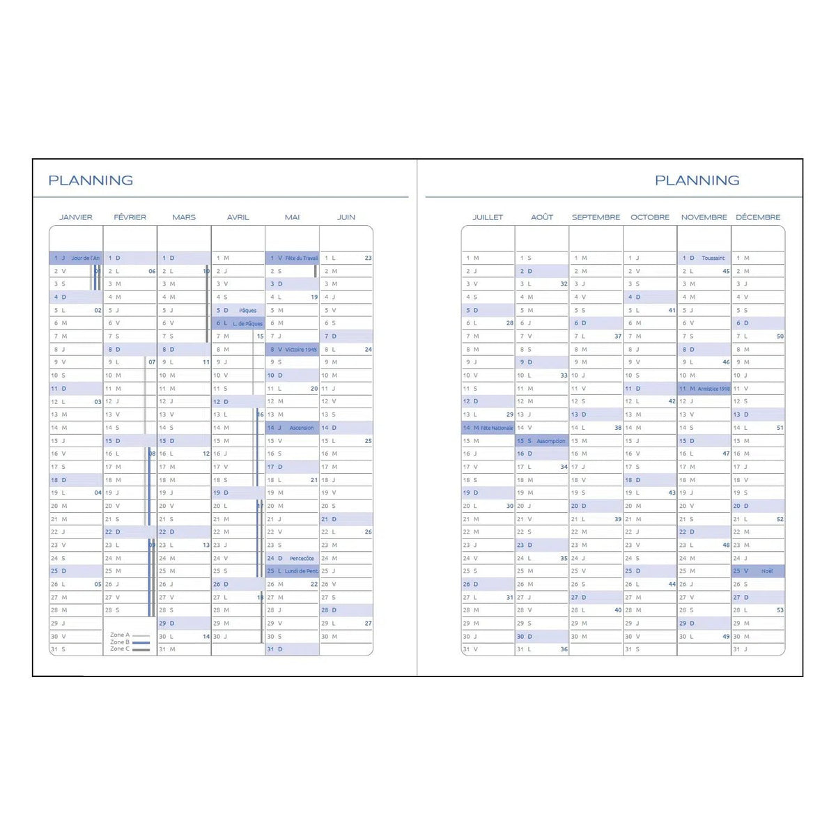 Agenda 2027 ÉPOPÉE Cita - A5 - 1 semaine sur 2 pages - Orientation verticale - Bouquet - 3760281972119