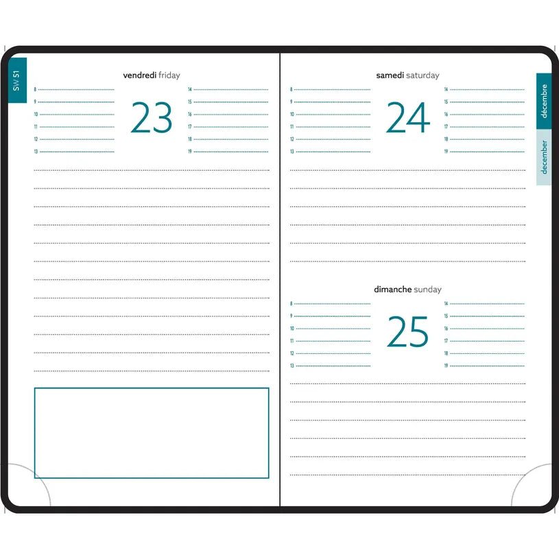 Agenda 2027 EXACOMPTA EasyDay 15 - 10 x 15 cm - 1 jour par page - Orientation horizontale - Ondine vert sauge - 3660942088046