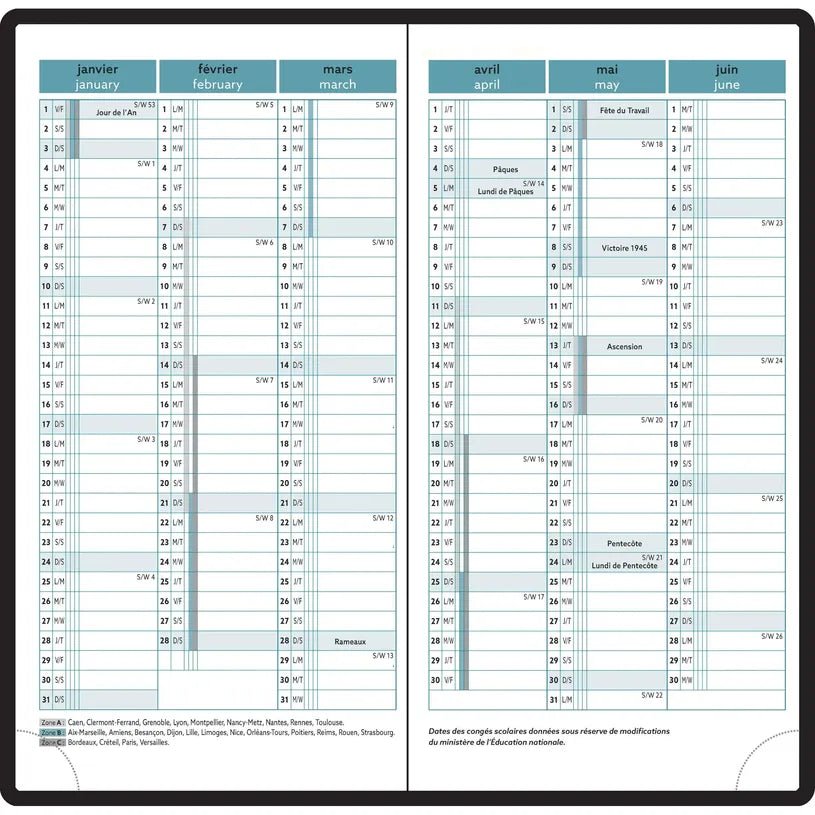 Agenda 2027 EXACOMPTA EasyTime 17 - 9 x 17,5 cm - 1 semaine + notes - Orientation horizontale - Lily bleu - 3660942091145