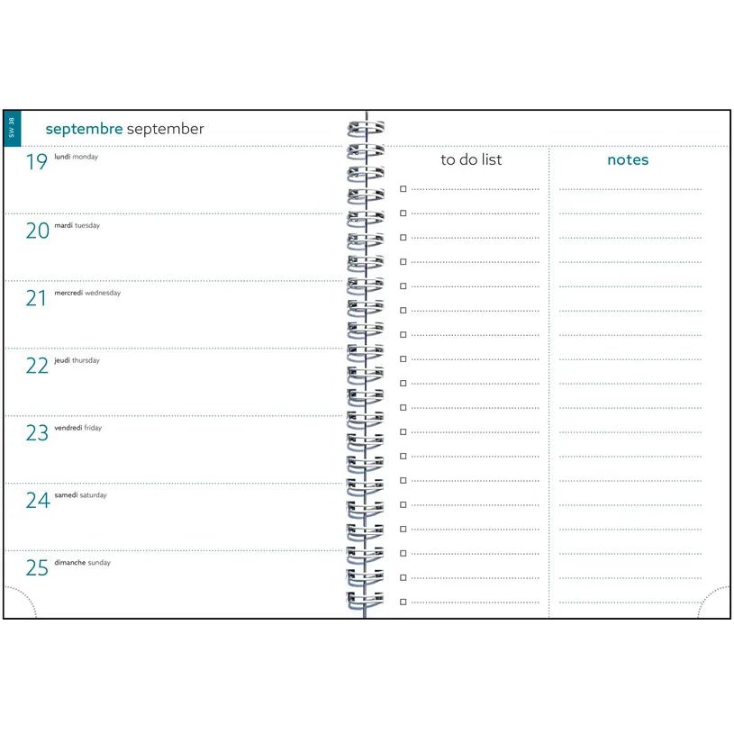 Agenda 2027 EXACOMPTA EasyTime 21S - 15 x 21 cm - 1 semaine + notes - Orientation horizontale - Lily vert d'eau - 3660942091343