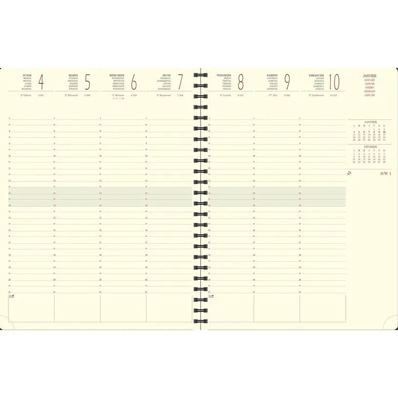 Agenda 2027 EXACOMPTA Eurotime 27S - 21 x 27 cm - 1 semaine sur 2 pages - Orientation verticale - Duo Kaa orange - 3660942049849