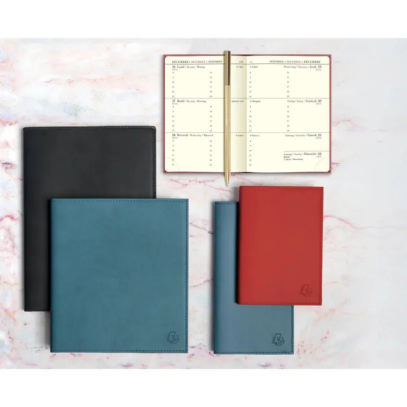 Agenda 2027 EXACOMPTA Horizons 27 - 21 x 27 cm - 1 semaine sur 2 pages - Orientation verticale - Winner bleu canard - 3660942020046