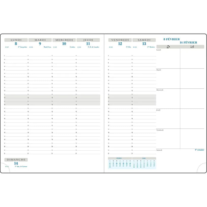 Agenda 2027 EXACOMPTA Horizons 27 - 21 x 27 cm - 1 semaine sur 2 pages - Orientation verticale - Winner rouge - 3660942020046