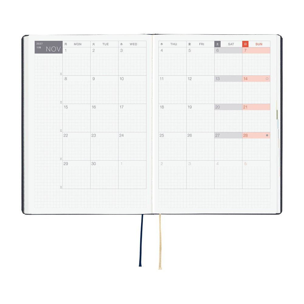 Agenda 2027 HOBONICHI HON - A5 - Slash (Navy) - 