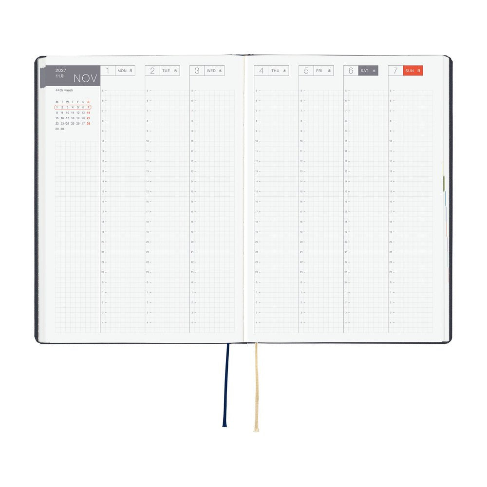 Agenda 2027 HOBONICHI HON - A5 - Slash (Navy) - 